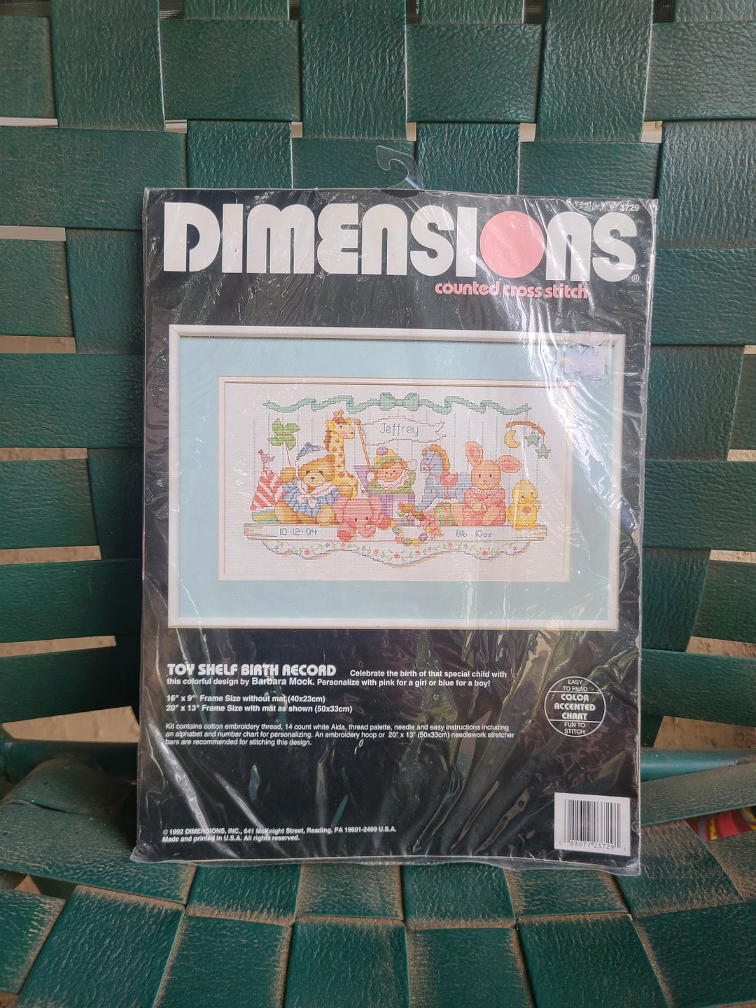 Dimensions Counted Cross Stitch Toy Shelf Birth Record Diy Kit Etsy