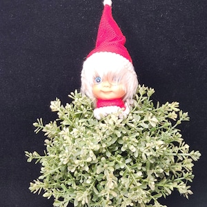 Vintage Pixie Elf Poke - Plastic Face Christmas Decor