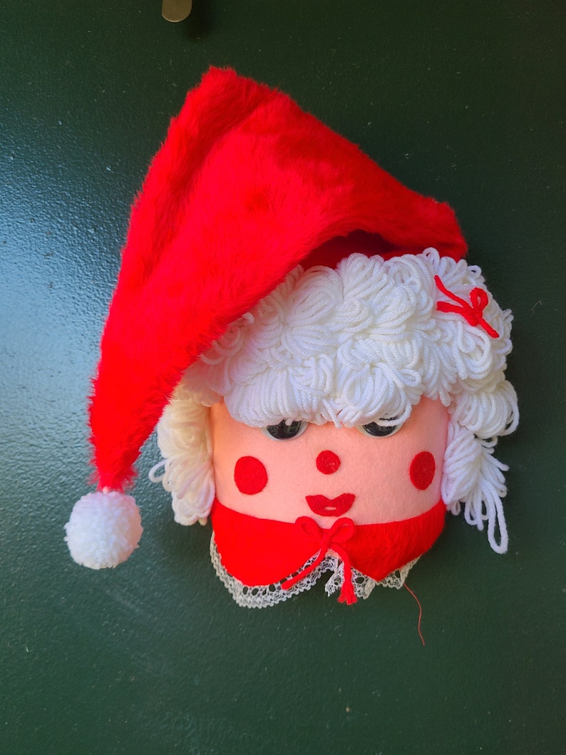Vintage Mrs. Claus Bleach Bottle Yarn Christmas Wall Hanging Etsy