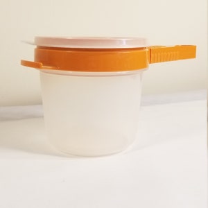 Vintage Tupperware Harvest Orange Sift-It and Container With Lid