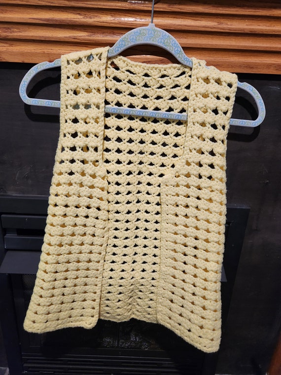 1970s Yellow Crochet Vest