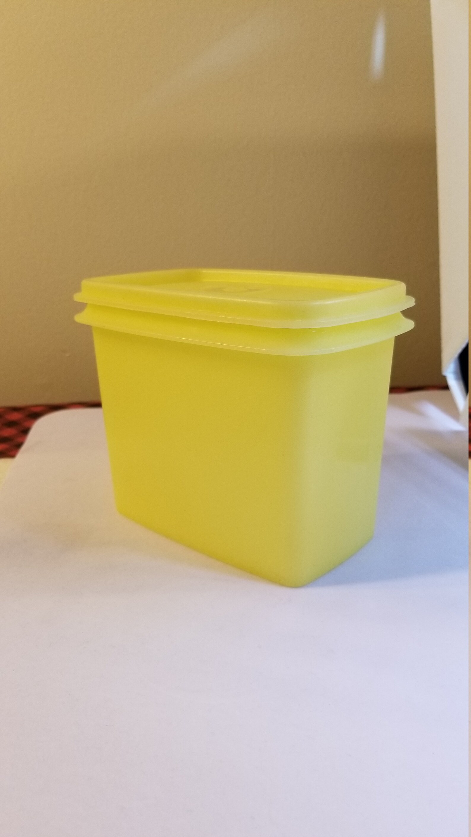 Vintage Lemon Yellow Tupperware Rectangular Container With Lid Etsy