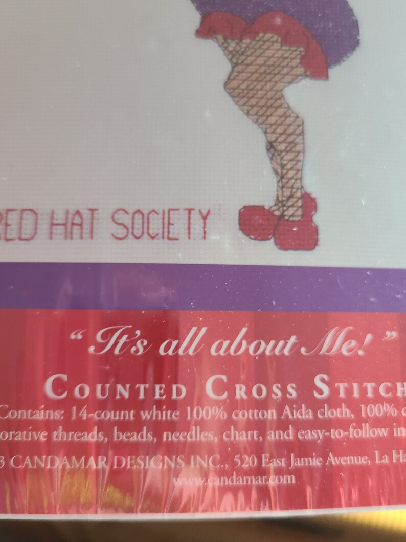 Red Hat Society It S All About Me Diy Counted Cross Stitch Kit Kits How To Craft Supplies Tools