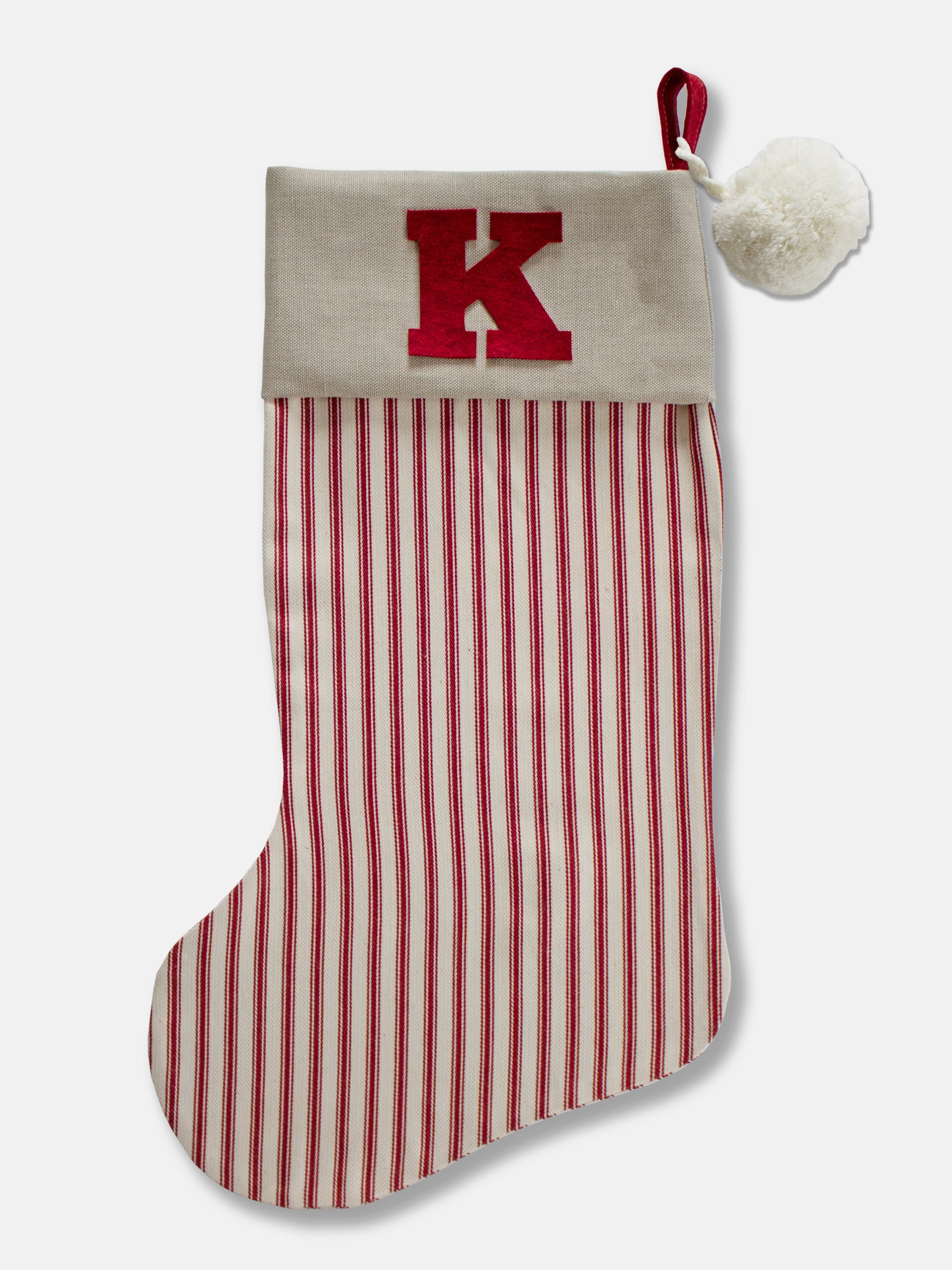 Personalised Pom Pom Christmas Stocking Customised Christmas Sock 
