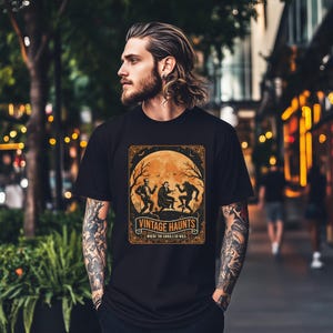 Vintage Halloween T-Shirt: Retro Monster Mash Tee - Frankenstein, Dracula, Wolfman