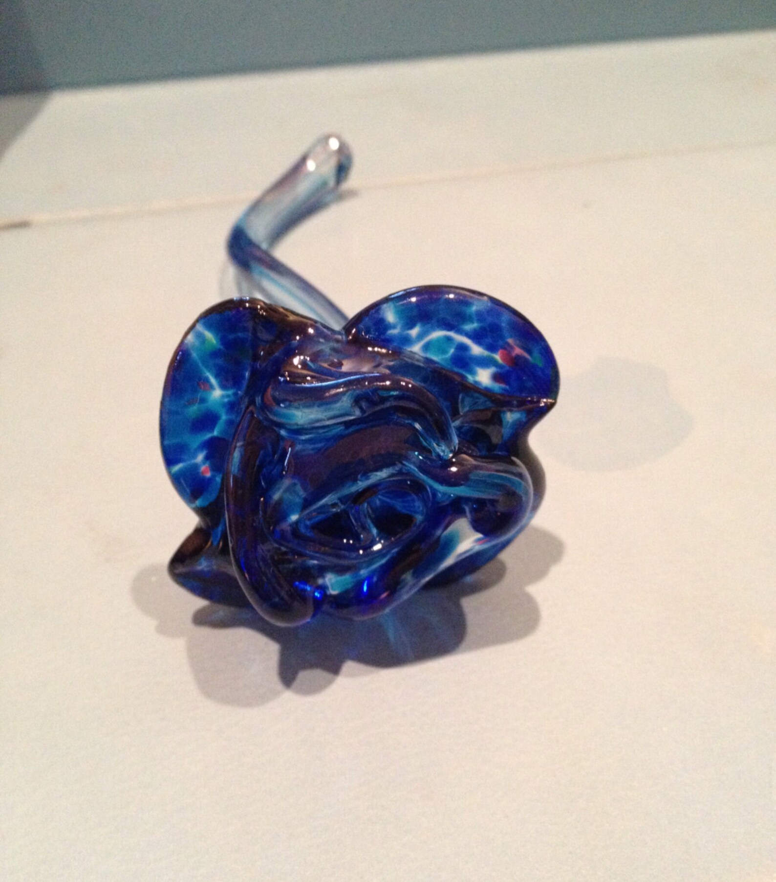 Handblown Glass Rose Etsy