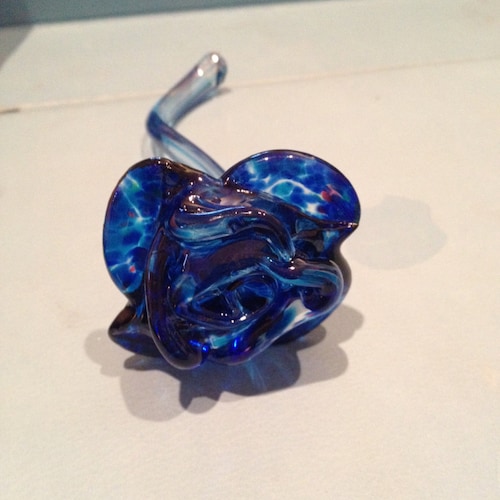Handblown Glass Rose Etsy