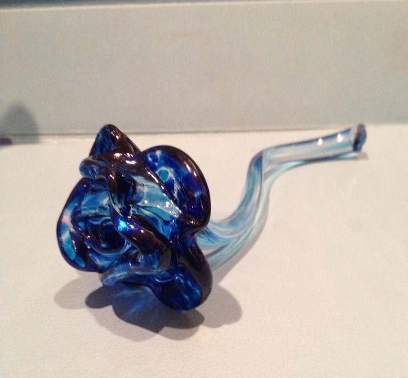 Handblown Glass Rose Etsy
