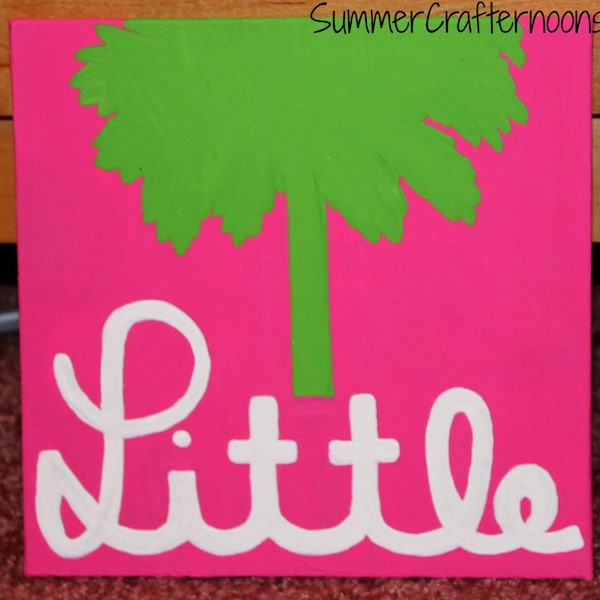 Lilly Pulitzer Inspired Palm Tree Little Sorority Craft