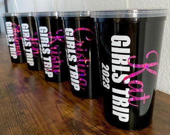 girls trip / custom names / girls trip gifts / girls trip cups / 22oz stadium cups / personalized cups / girls weekend / girls weekend gifts