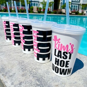 last hoe down bachelorette / 22oz stadium cups / last rodeo bachelorette / Nashville bachelorette / brides last ride / last hoe down