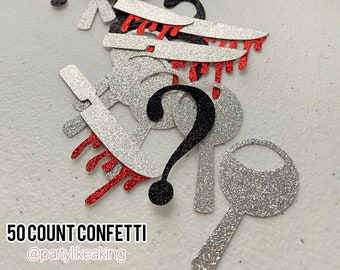 murdery mystery party / 50 count confetti / murdery mystery party for teens / murdery mystery party decorations / true crime party