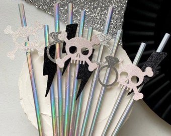 bride or die / party straws / bride or die bachelorette / till death do us party / gothic bachelorette / Halloween bachelorette / till death
