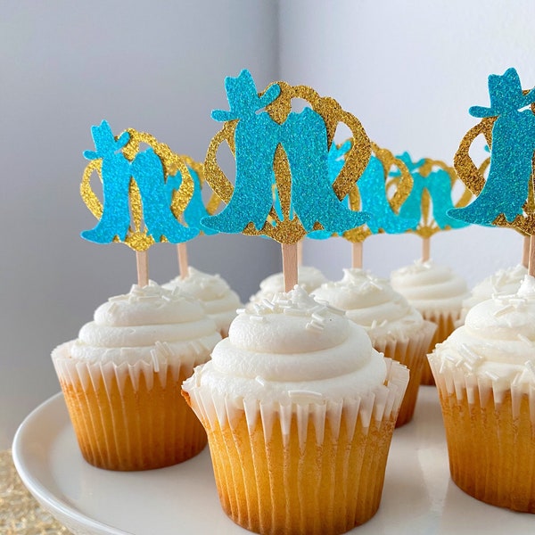 coastal cowgirl cupcake toppers / coastal cowgirl bachelorette / coastal cowgirl decorations / custom colors / last toast on the coast