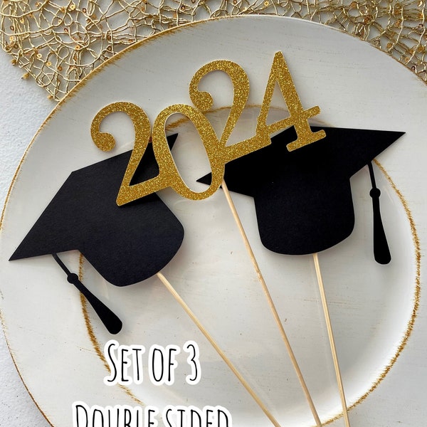 2024 centerpieces / 2024 graduation / graduation centerpieces / double sided / 2024 graduation decorations / 2024 graduate / 2024 grad party