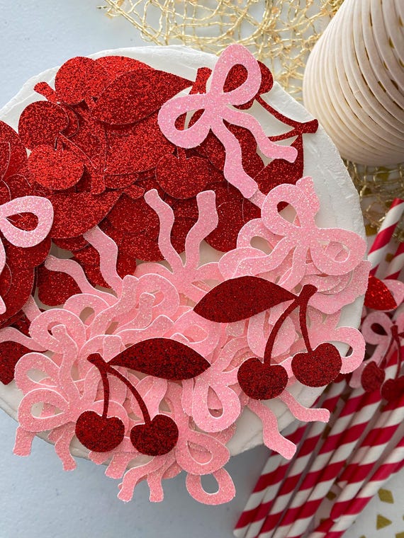 shes the cherry on top / 50 confetti / cherry theme bachelorette / cherry bridal shower decorations / cherry on top bachelorette party decor