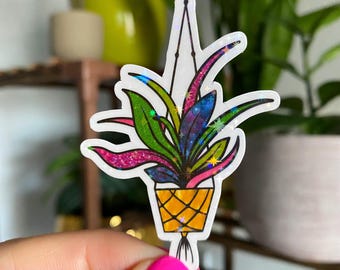 hanging plant sticker / potted plant sticker / cute plant stickers / houseplant stickers / plant mom stickers
