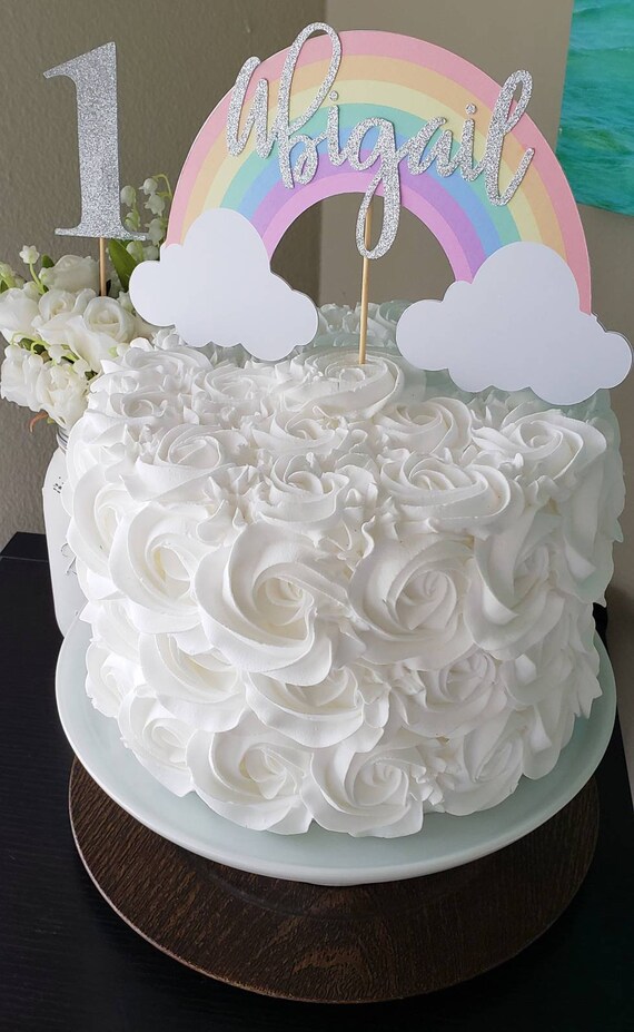 Rainbow Party Decorations Rainbow Cake Topper Rainbow Baby Etsy