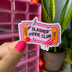 slasher movie club sticker / holographic vinyl / horror movies stickers / spooky season stickers / stickers for horror lovers