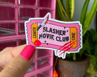 slasher movie club sticker / holographic vinyl / horror movies stickers / spooky season stickers / stickers for horror lovers