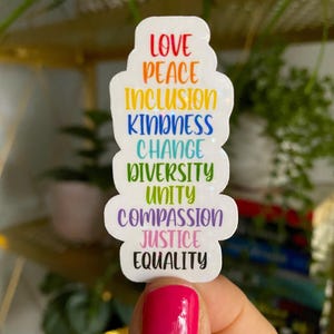 equality stickers / holographic / diversity stickers / peace and love stickers / feel good stickers / rainbow happiness stickers