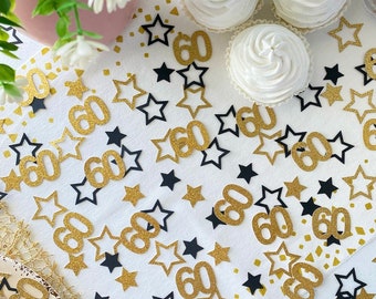 60th Birthday Confetti / 200 Count / 60th Birthday Party Decorations / Custom Age Confetti / Number Confetti / 60th Party Supplies
