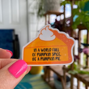 Pumpkin pie sticker / holographic vinyl / pumpkin spice sticker / cute fall stickers / Thanksgiving stickers / dessert pie stickers