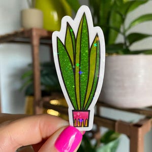snake plant sticker / potted plant sticker / cute snake plant stickers / houseplant stickers / plant stickers / plant mom stickers