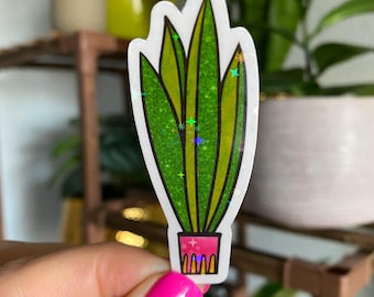 snake plant sticker / potted plant sticker / cute snake plant stickers / houseplant stickers / plant stickers / plant mom stickers