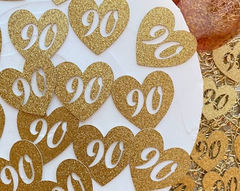 Confettis du 90e anniversaire / 50 unités / Décorations pour 90e anniversaire / Confettis d'âge / 90e anniversaire / Idées pour 90e anniversaire / Confettis chiffres