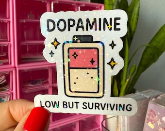 neurospicy stickers / holographic / dopamine neurodivergent stickers / adhd ocd stickers / autism stickers / funny mental health stickers
