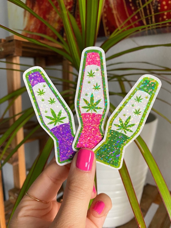pot leaf lava lamp sticker / hippie stickers / groovy stickers / waterproof vinyl holographic / cute stickers / trendy stickers / retro 90s