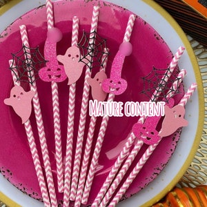 Halloween bachelorette / Halloween bachelorette party / Halloween bachelorette party straws / lets go ghouls / Halloween hen / bride or die