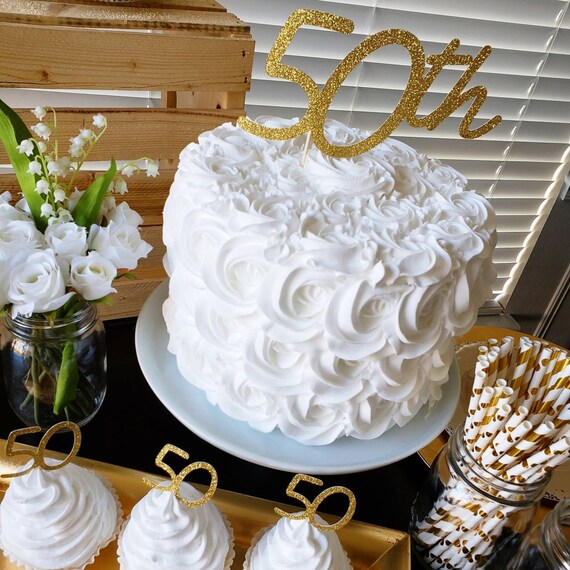 50th Birthday Cake Topper 50th Birthday Decorations 50th Etsy