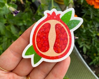 pomegranate sticker / cute fruit sticker / summer fruit stickers / garden stickers / farmers market fruit stickers / foodie stickers