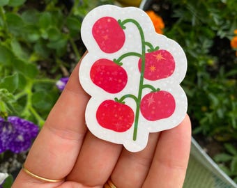 tomatoes on the vine sticker / gardening stickers / vegetable garden stickers / farmers market stickers / summer garden stickers