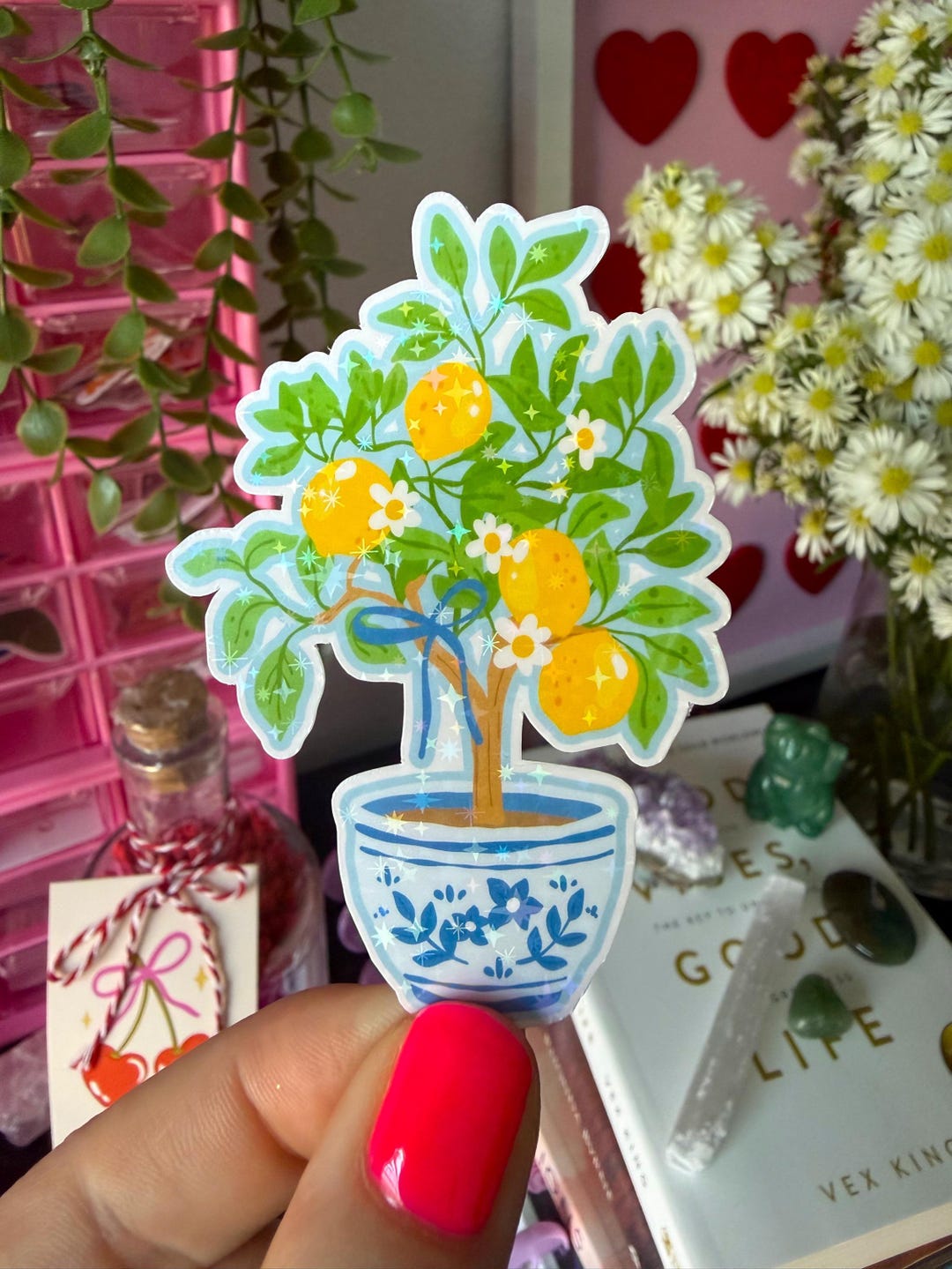 Chinoiserie Lemon Tree Sticker / Holographic / Italian Lemon Stickers ...