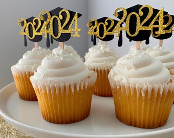 2024 cupcake toppers / 2024 graduation / 2024 graduation decorations / 2024 decorations / 2024 new years / graduation cupcake toppers