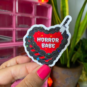 horror babe sticker / holographic vinyl / horror movies stickers / spooky season stickers / stickers for horror lovers / gothic stickers