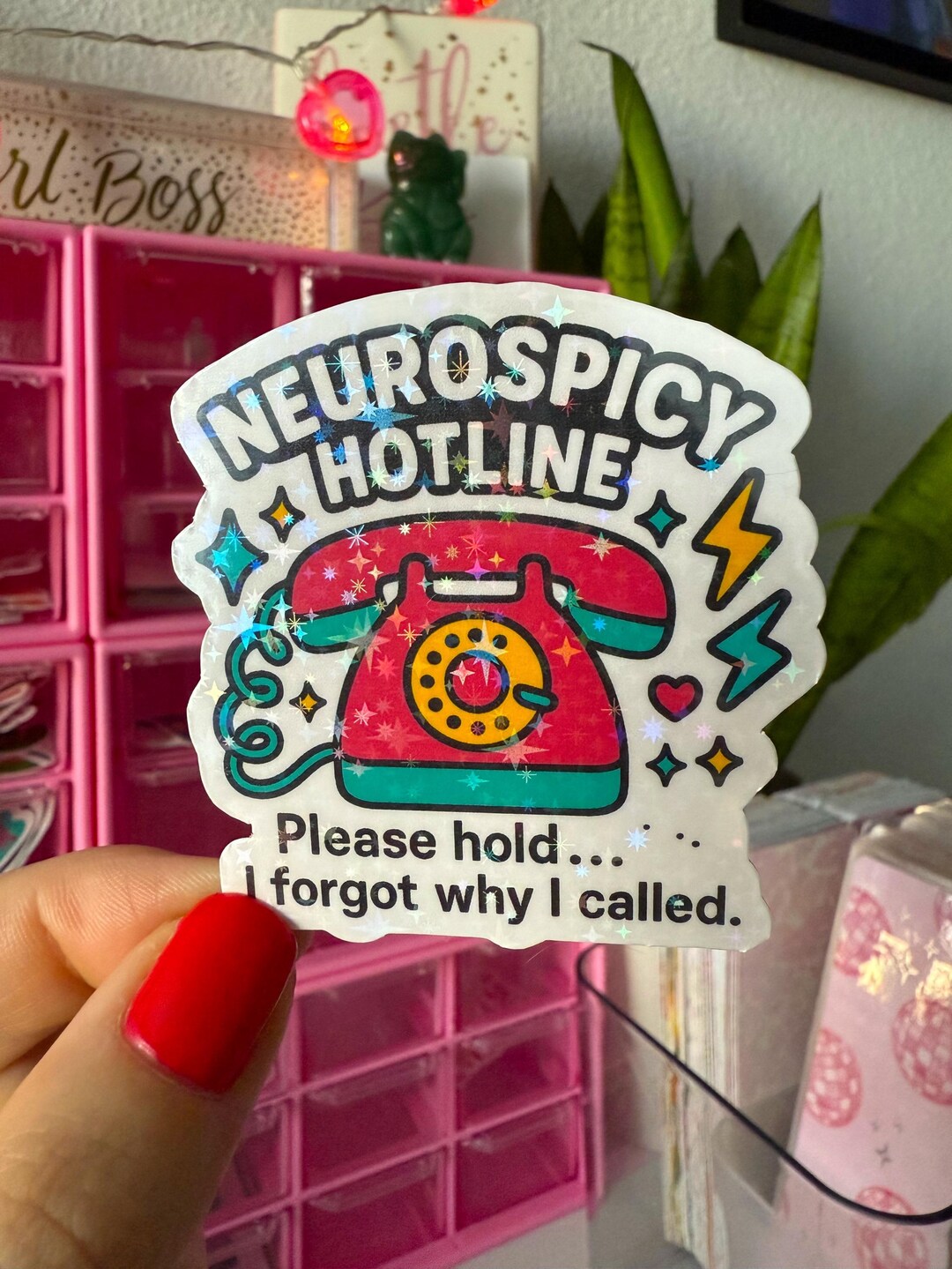 Spastic Sticker Neurospicy Stickers / Holographic / Neurodivergent Stickers / Adhd Ocd ...