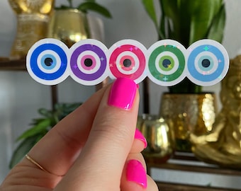 evil eye sticker / blue evil eye sticker / Mediterranean stickers / Turkish eye stickers / protection stickers / holographic evil eye