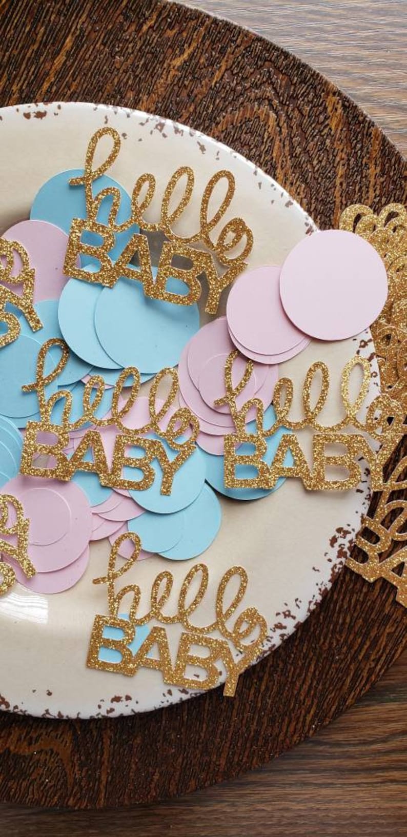 Baby Shower Gender Reveal Banner Gold Glitter First Birthday Party decoha