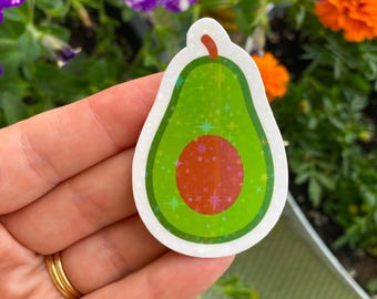 avocado sticker / cute fruit sticker / summer fruit stickers / garden stickers / farmers market fruit stickers / foodie stickers