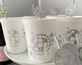 disco party cups / 16oz stadium cups / last disco bachelorette / disco ball decorations / disco cowgirl / personalized cups / custom cups