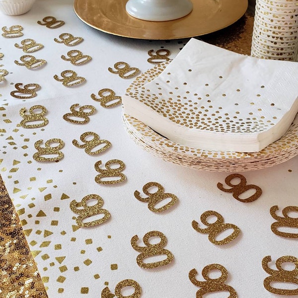 90th Birthday Confetti / 50 Count / 90th Birthday Decorations / Age Confetti / 90th Anniversary / 90th Birthday Ideas / Number Confetti