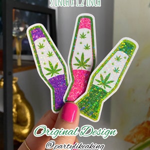 pot leaf lava lamp sticker / hippie stickers / groovy stickers / waterproof vinyl holographic / cute stickers / trendy stickers / retro 90s image 3