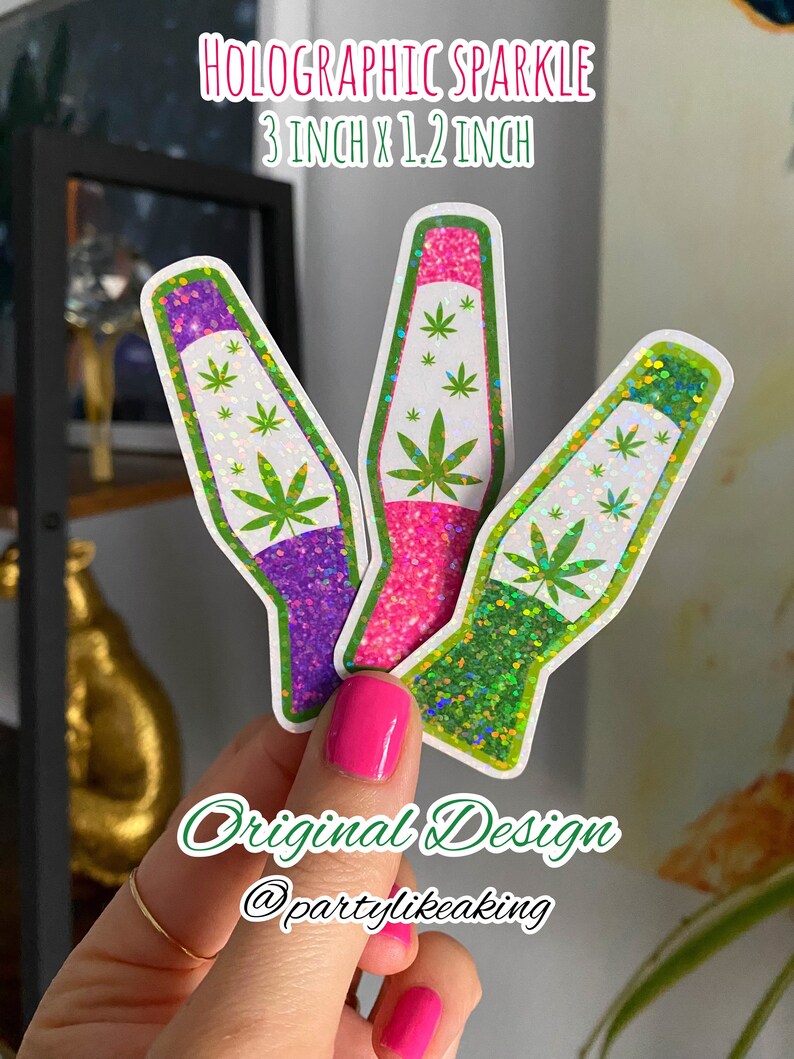 pot leaf lava lamp sticker / hippie stickers / groovy stickers / waterproof vinyl holographic / cute stickers / trendy stickers / retro 90s image 3
