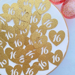 Confettis pour 16e anniversaire / 50 pièces / 16e anniversaire / Décorations pour 16e anniversaire / Décorations pour 16e anniversaire / 16e anniversaire Confettis