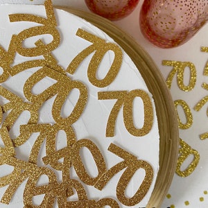 70th Birthday Confetti / 50 Pieces / 70th Birthday Decorations / Custom Age Confetti / Number Confetti / 70th Party Supplies / 70th Decor