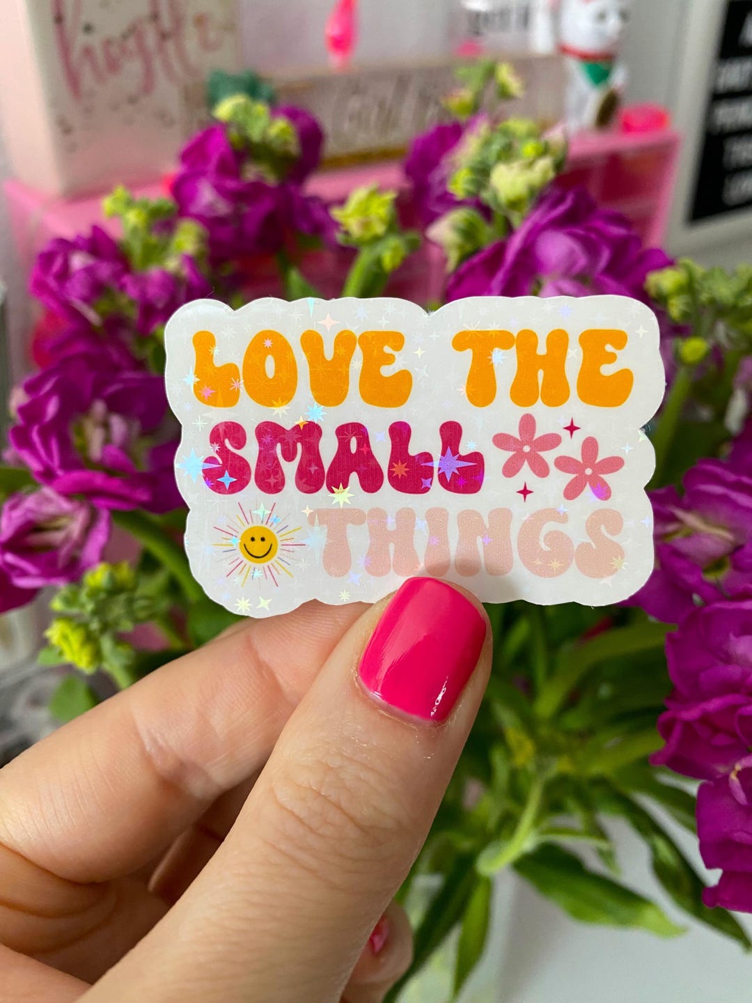 Love the Small Things Sticker / Retro 90s Sticker / Holographic / Cute ...